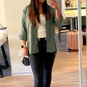 Green Button Down